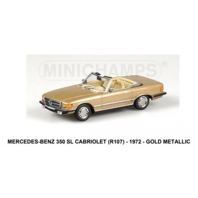 MERCEDES-BENZ 350 SL CABRIOLET (R107) 1972 GOLD MET. - 1/43 SCALE - MINICHAMPS